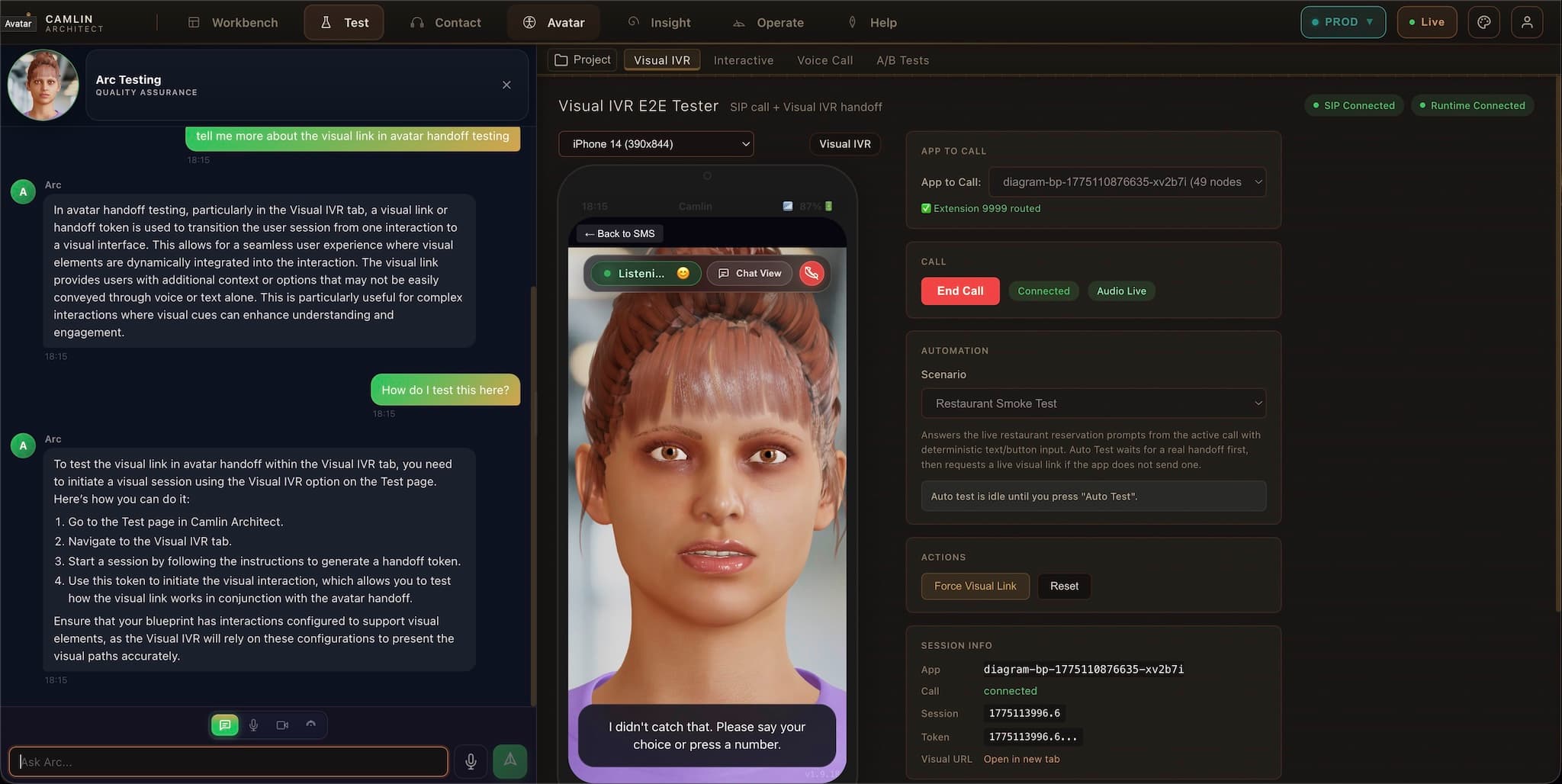 Talk to any part of the service